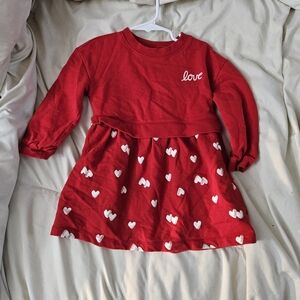 Carter's Red Dress with White Heart Pattern